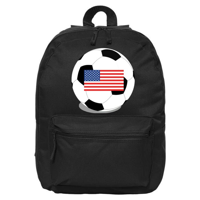 Usa Flag Soccer Fan Long Sleeve 16 in Basic Backpack