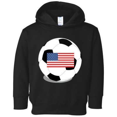 Usa Flag Soccer Fan Long Sleeve Toddler Hoodie