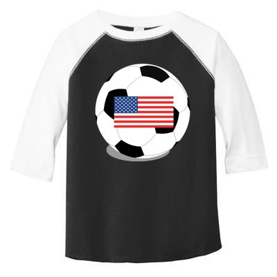 Usa Flag Soccer Fan Long Sleeve Toddler Fine Jersey T-Shirt