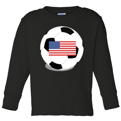 Usa Flag Soccer Fan Long Sleeve Toddler Long Sleeve Shirt