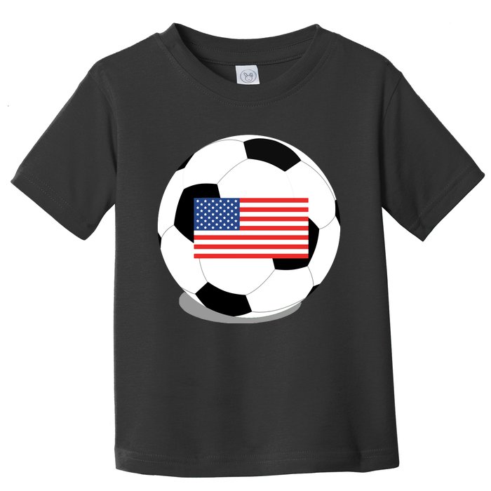 Usa Flag Soccer Fan Long Sleeve Toddler T-Shirt