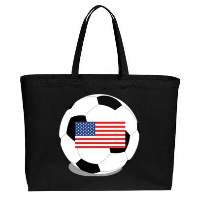 Usa Flag Soccer Fan Long Sleeve Cotton Canvas Jumbo Tote