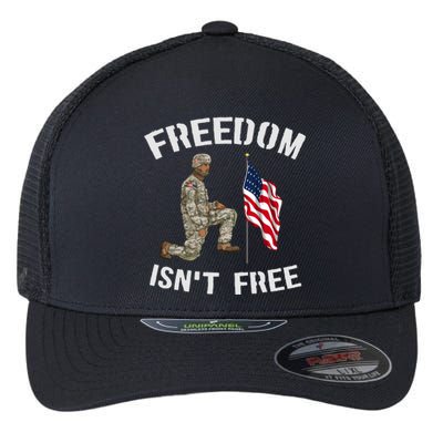 Us Flag Soldier Freedom Veteran American Memorial Day Meaningful Gift Flexfit Unipanel Trucker Cap