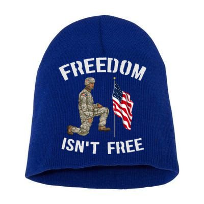 Us Flag Soldier Freedom Veteran American Memorial Day Meaningful Gift Short Acrylic Beanie