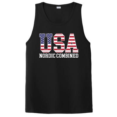 USA Flag Skier American USA Nordic Combined PosiCharge Competitor Tank