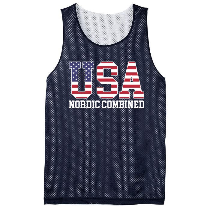 USA Flag Skier American USA Nordic Combined Mesh Reversible Basketball Jersey Tank