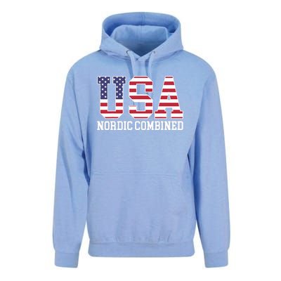 USA Flag Skier American USA Nordic Combined Unisex Surf Hoodie