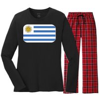 Uruguay Flag Soccer Team World Cup 2022 Women's Long Sleeve Flannel Pajama Set 