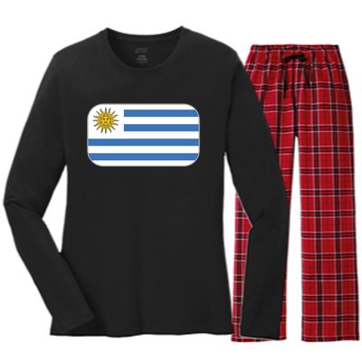 Uruguay Flag Soccer Team World Cup 2022 Women's Long Sleeve Flannel Pajama Set 