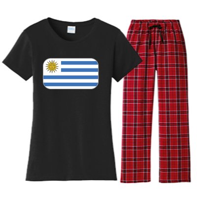 Uruguay Flag Soccer Team World Cup 2022 Women's Flannel Pajama Set