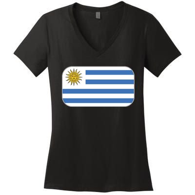 Uruguay Flag Soccer Team World Cup 2022 Women's V-Neck T-Shirt