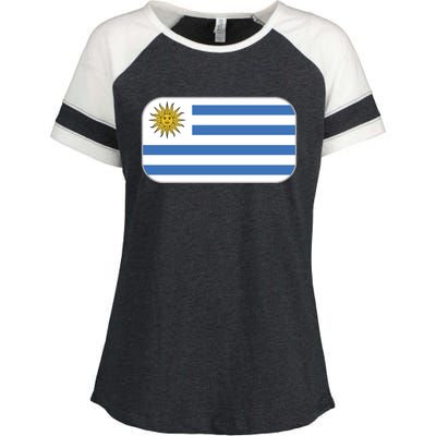 Uruguay Flag Soccer Team World Cup 2022 Enza Ladies Jersey Colorblock Tee