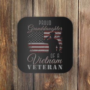 USA Flag Soldier Proud Granddaughter Of A Vietnam Veteran Coaster