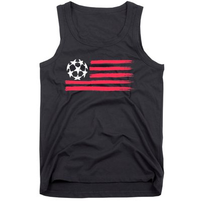 USA Flag Soccer Ball Cool Futbol Equipment Tank Top