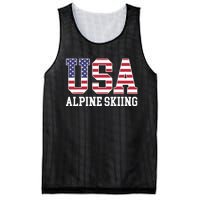 USA Flag Skier American USA Alpine Skiing Mesh Reversible Basketball Jersey Tank