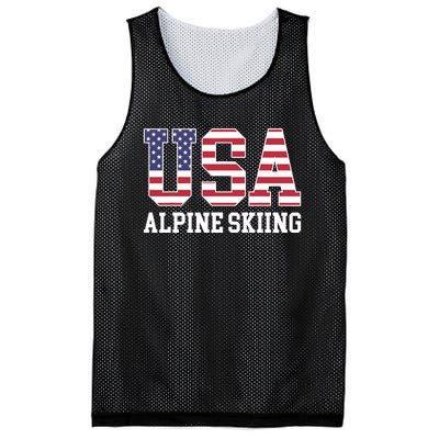 USA Flag Skier American USA Alpine Skiing Mesh Reversible Basketball Jersey Tank