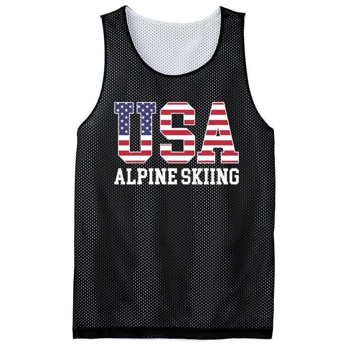 USA Flag Skier American USA Alpine Skiing Mesh Reversible Basketball Jersey Tank