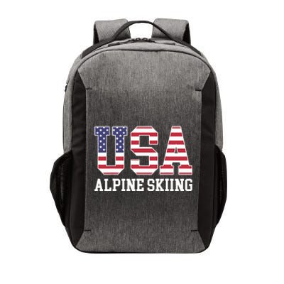 USA Flag Skier American USA Alpine Skiing Vector Backpack