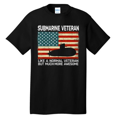 Usa Flag Submarine Veteran And Submarine Tall T-Shirt