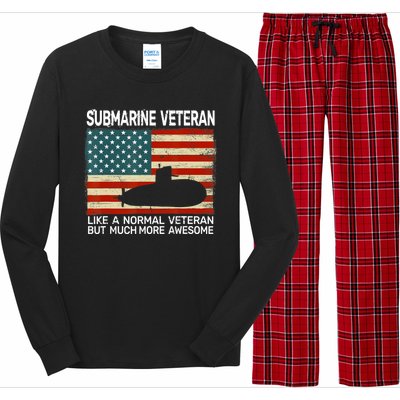 Usa Flag Submarine Veteran And Submarine Long Sleeve Pajama Set