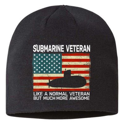 Usa Flag Submarine Veteran And Submarine Sustainable Beanie