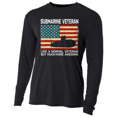 Usa Flag Submarine Veteran And Submarine Cooling Performance Long Sleeve Crew