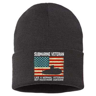 Usa Flag Submarine Veteran And Submarine Sustainable Knit Beanie