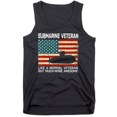 Usa Flag Submarine Veteran And Submarine Tank Top