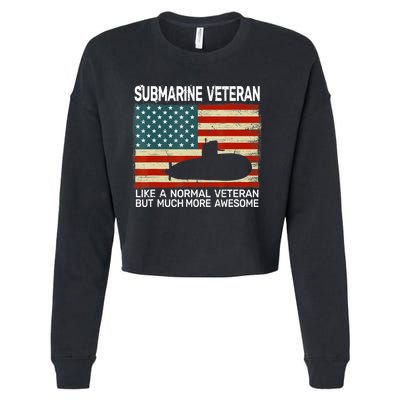 Usa Flag Submarine Veteran And Submarine Cropped Pullover Crew