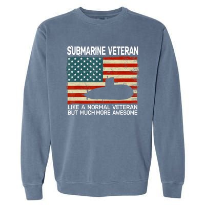 Usa Flag Submarine Veteran And Submarine Garment-Dyed Sweatshirt