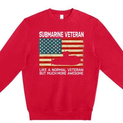 Usa Flag Submarine Veteran And Submarine Premium Crewneck Sweatshirt