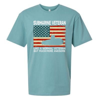 Usa Flag Submarine Veteran And Submarine Sueded Cloud Jersey T-Shirt