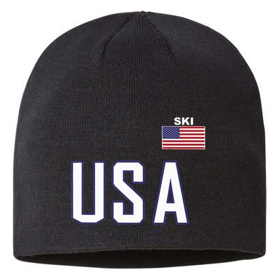 Usa Flag Skiing Team Cool Ski Equipment For Skier Sustainable Beanie