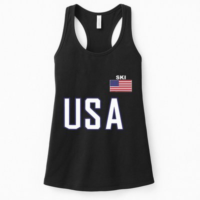 Usa Flag Skiing Team Cool Ski Equipment For Skier Womens Tank Top