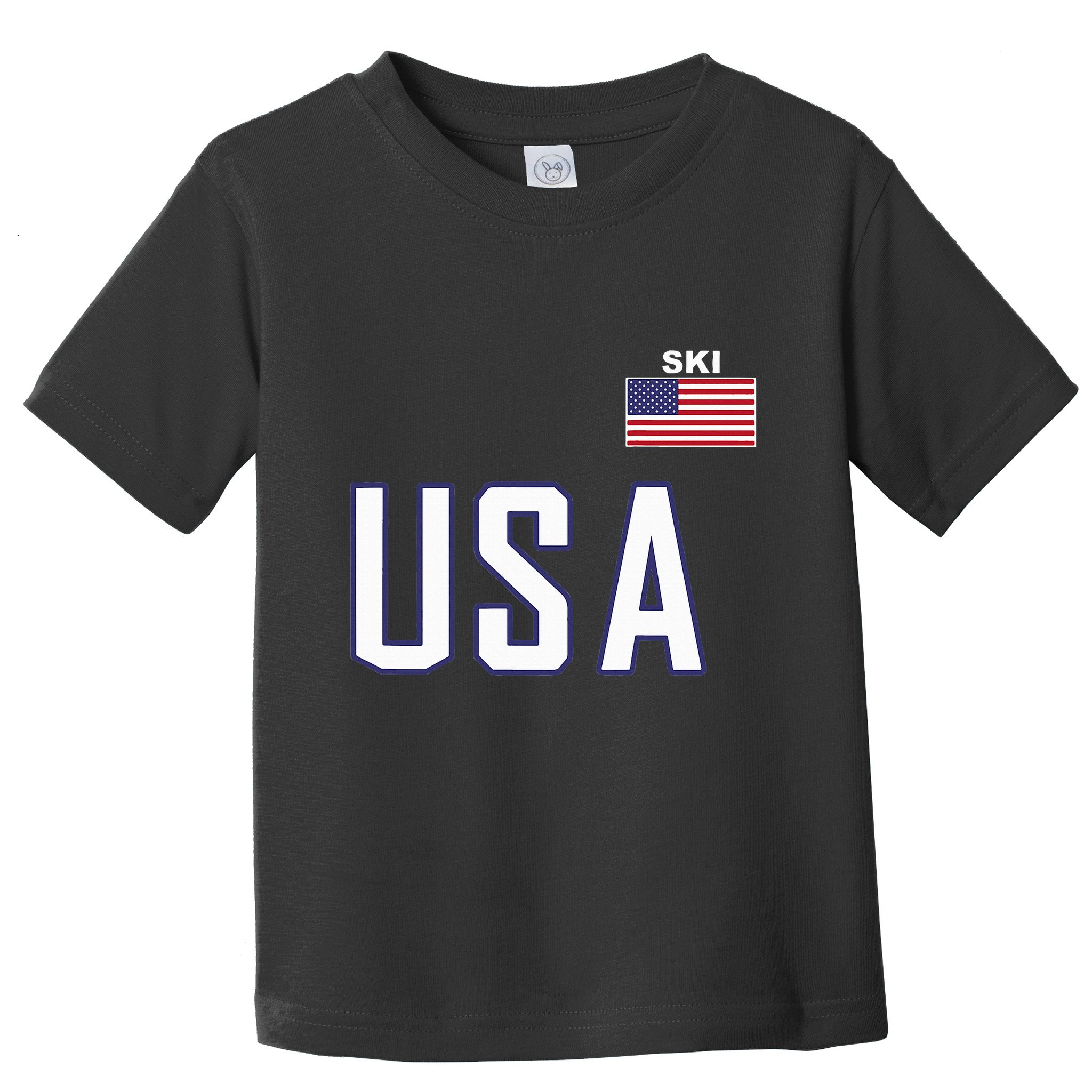 Usa Flag Skiing Team Cool Ski Equipment For Skier Toddler T-Shirt