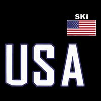 Usa Flag Skiing Team Cool Ski Equipment For Skier Toddler T-Shirt