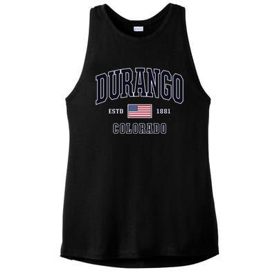 Usa Flag Stars And Stripes Durango Colorado Cool Gift Ladies PosiCharge Tri-Blend Wicking Tank