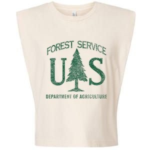 Us Forest Service (Distressed Green) Garment-Dyed Women's Muscle Tee