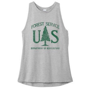 Us Forest Service (Distressed Green) Ladies PosiCharge Tri-Blend Wicking Tank