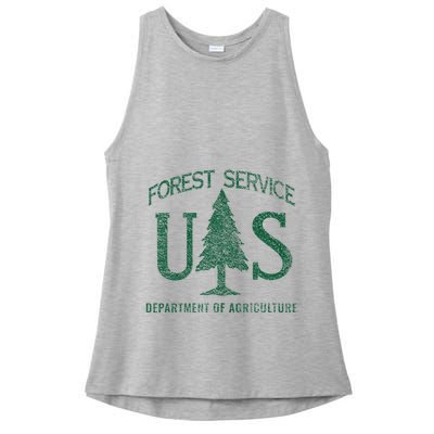 Us Forest Service (Distressed Green) Ladies PosiCharge Tri-Blend Wicking Tank