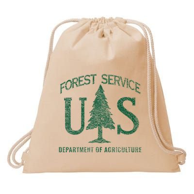 Us Forest Service (Distressed Green) Drawstring Bag