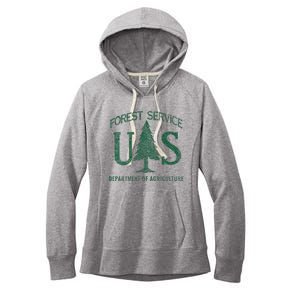 Us Forest Service (Distressed Green) Women's Fleece Hoodie