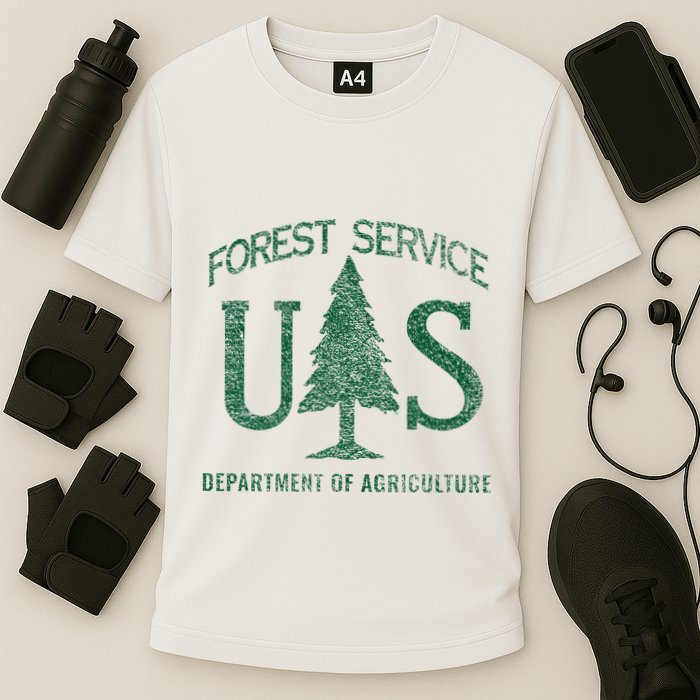 Us Forest Service (Distressed Green) Cooling Performance Crew T-Shirt