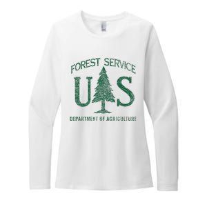 Us Forest Service (Distressed Green) Womens CVC Long Sleeve Shirt