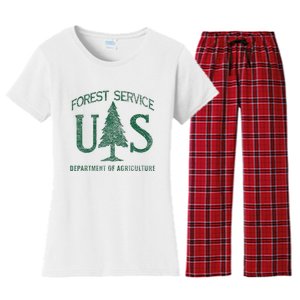 Us Forest Service (Distressed Green) Women's Flannel Pajama Set