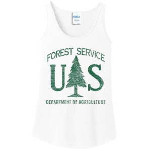 Us Forest Service (Distressed Green) Ladies Essential Tank