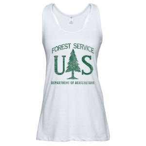 Us Forest Service (Distressed Green) Ladies Essential Flowy Tank