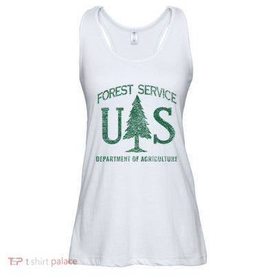 Us Forest Service (Distressed Green) Ladies Essential Flowy Tank