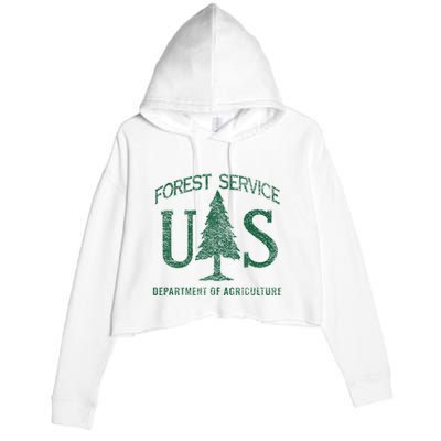 Us Forest Service (Distressed Green) Crop Fleece Hoodie