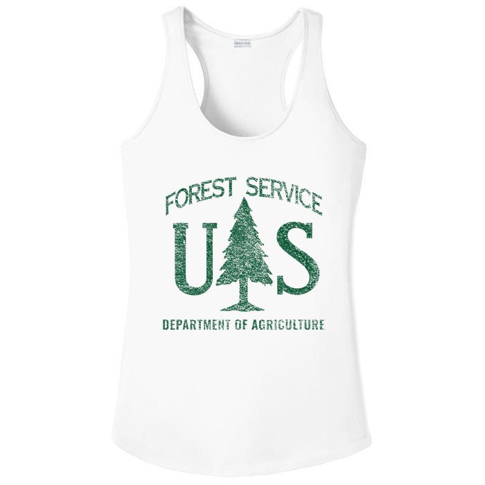 Us Forest Service (Distressed Green) Ladies PosiCharge Competitor Racerback Tank